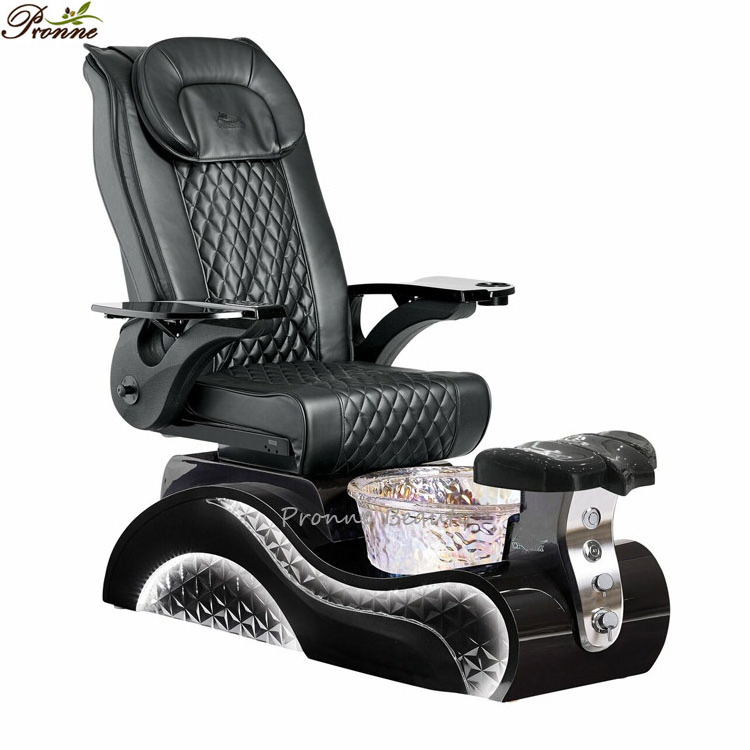 Latest Design Spa Equipment Crystal Bowl Spa Chair Luxury Nail Salon Human Touch Massage Pedicure Chairs