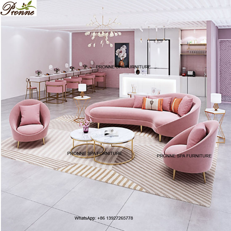 luxury salon furniture waiting area sofa/barber shop reception sofa