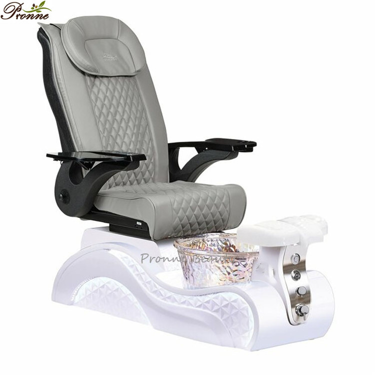 Latest Design Spa Equipment Crystal Bowl Spa Chair Luxury Nail Salon Human Touch Massage Pedicure Chairs