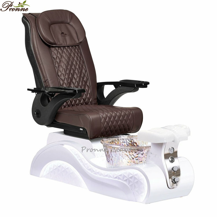 Latest Design Spa Equipment Crystal Bowl Spa Chair Luxury Nail Salon Human Touch Massage Pedicure Chairs