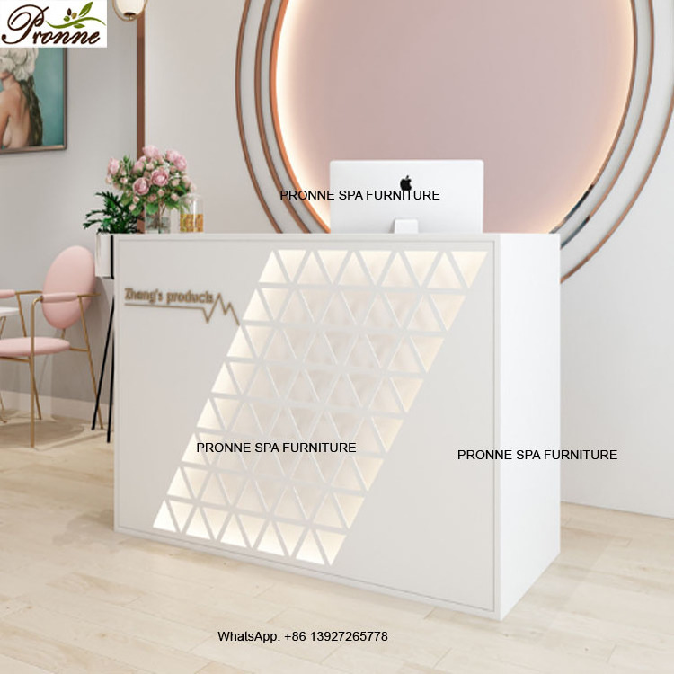 modern design small shop hair beauty salon cashier counter/pink reception desk table