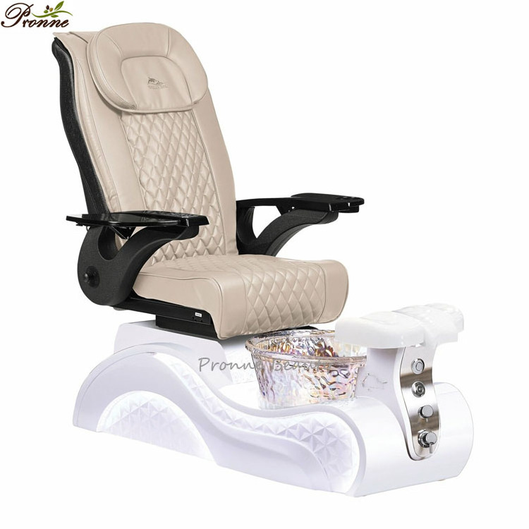 Latest Design Spa Equipment Crystal Bowl Spa Chair Luxury Nail Salon Human Touch Massage Pedicure Chairs