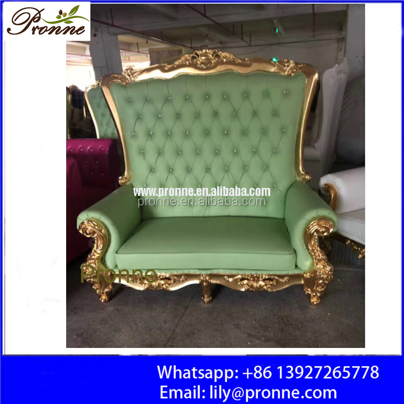 modern luxury love seat velvet throne high back leisure waiting chair for 2 persons