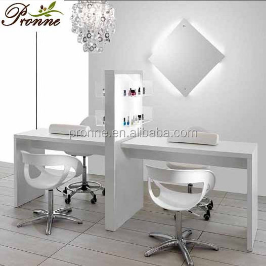 2018 nail salon equipment vintage double white manicure table