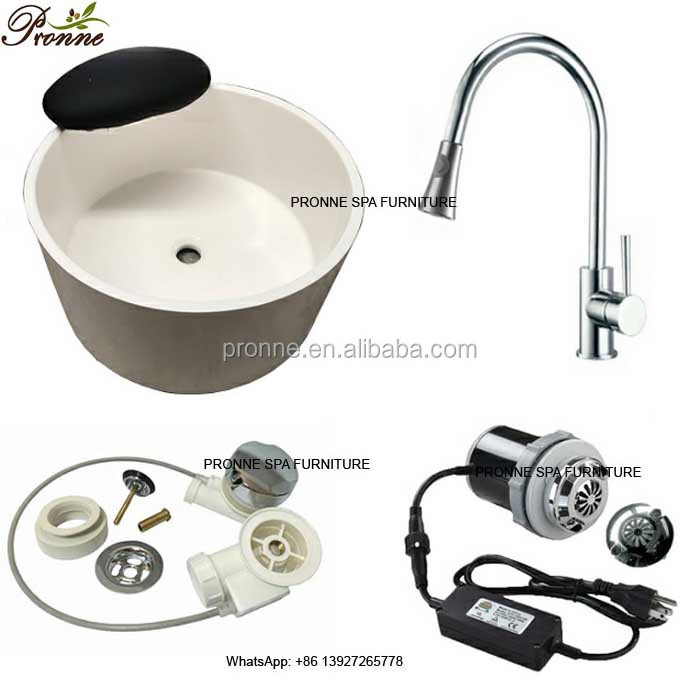 modern luxury white square spa pedicure sink with lighting/pedicure square sink