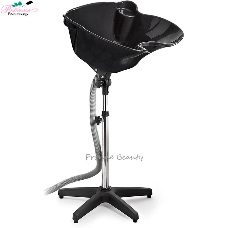 Beauty Salon Barber Shop Height Adjustable Black Portable Hair Wash Shampoo Bowl Sink