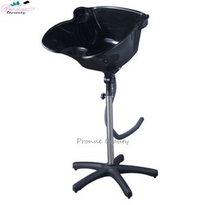 Beauty Salon Barber Shop Height Adjustable Black Portable Hair Wash Shampoo Bowl Sink