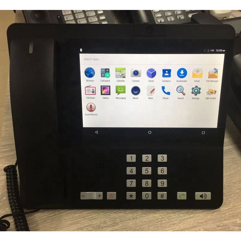 Hot sell Android 8 inch 4G  LTE gsm video fixed wireless desk phone with sim card slot , wifi BT TF Card USB Port F M radio