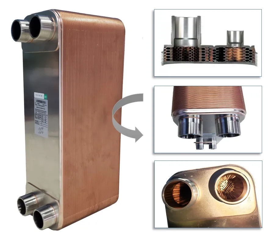 Industrial heat exchanger R22 R410A chiller evaporator copper brazed plate heat exchanger