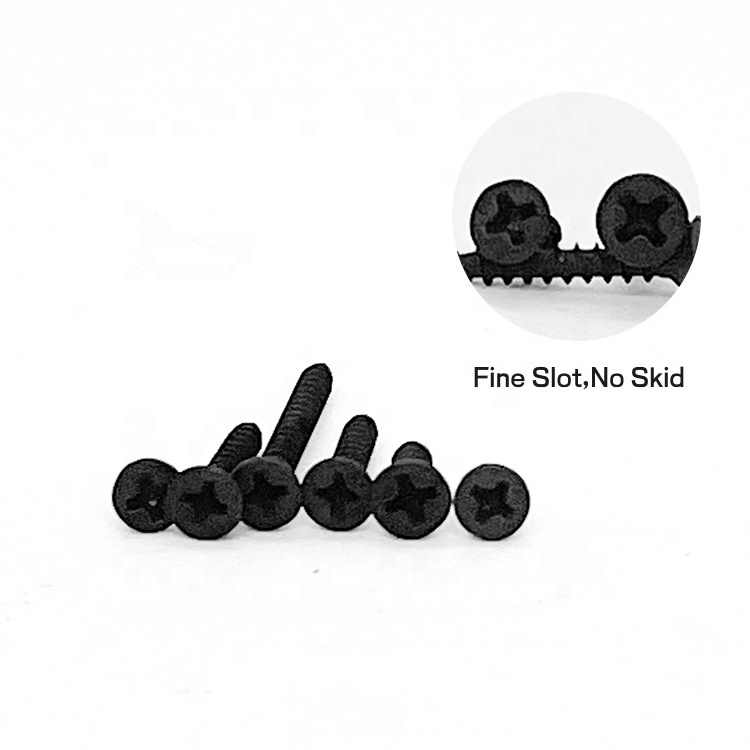 Furniture Use Wood screw M3.5 Black Phosphate Bugle Head Cross Recessed Screws Chipboard Screw For Sofa