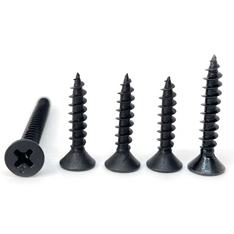 Furniture Use Wood screw M3.5 Black Phosphate Bugle Head Cross Recessed Screws Chipboard Screw For Sofa