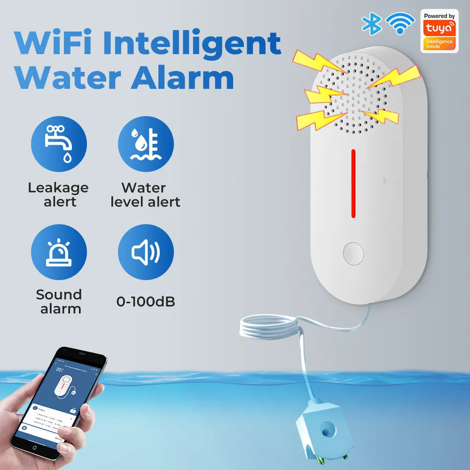 Wifi Water Level Flood Detection Sensor Liquid Flow Sensor Water Immersion Detector Smart Home Water leak Detector Sensor