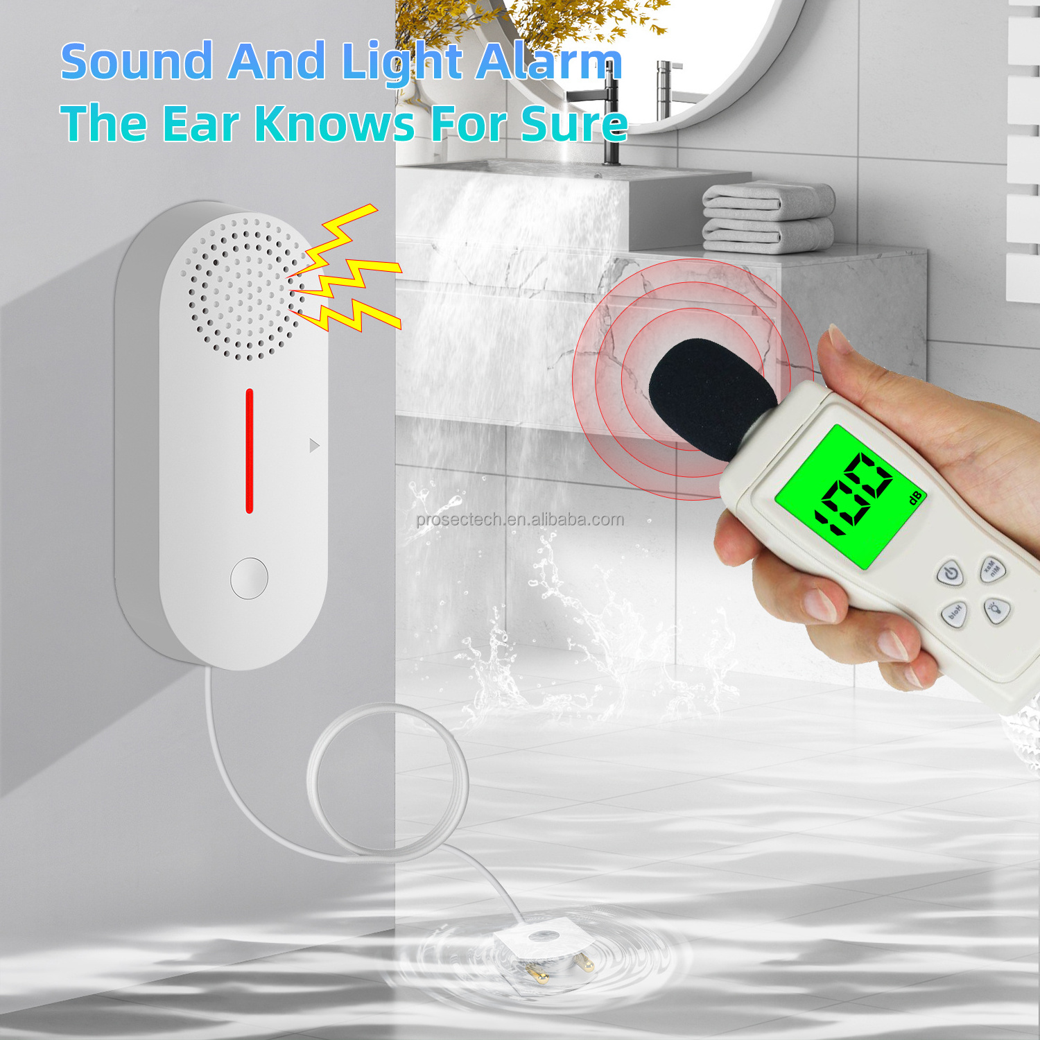 Wifi Water Level Flood Detection Sensor Liquid Flow Sensor Water Immersion Detector Smart Home Water leak Detector Sensor