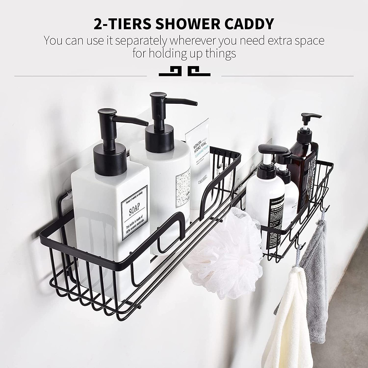 Shower Corner Shelf Room Bathroom High Quality self adhesive shower caddy kitchen double shelves