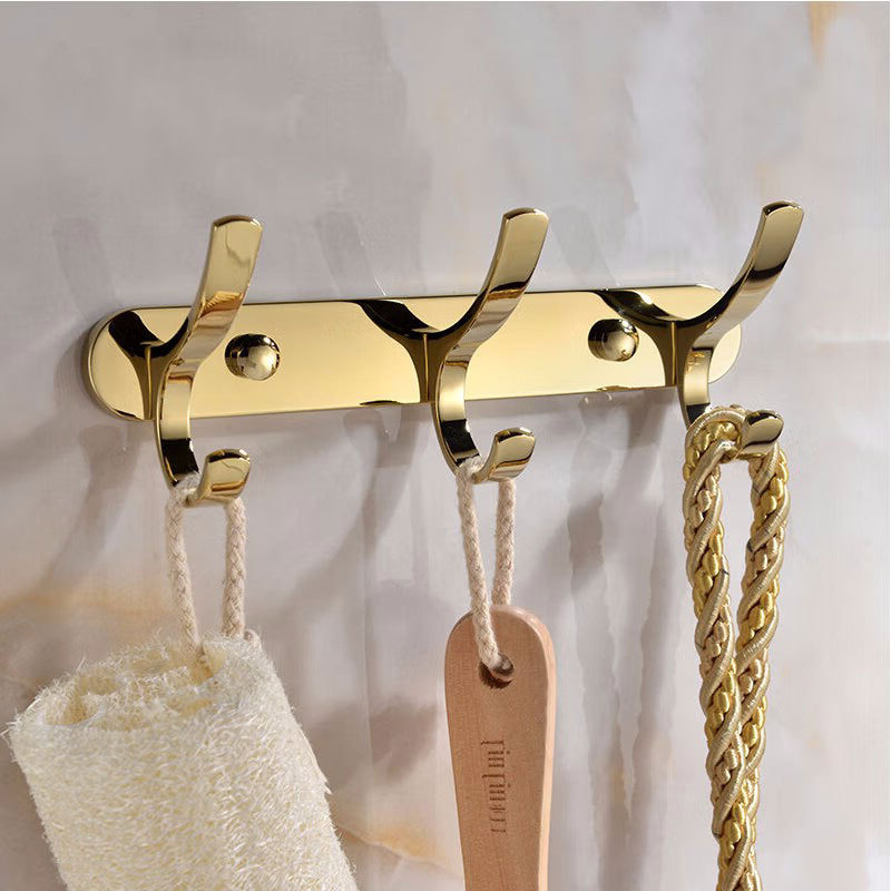 Metallic coat hook  bathroom hardware wall mounted robe   towel hooks door hanger