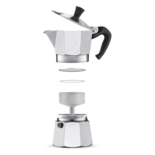 New Design Household Glass Top High Quality Heat-resistant Mocha Pot Cafetera Moka Pot Coffee Percolator Moka Coffee Maker