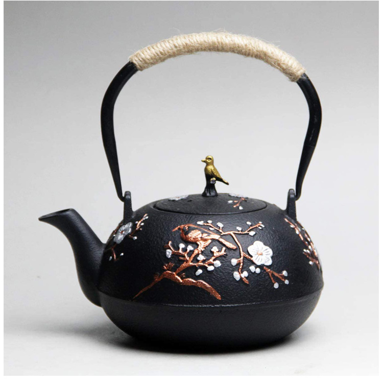 Chinese style Cast iron black teapot set enamel tea set tea kettle