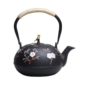 Chinese style Cast iron black teapot set enamel tea set tea kettle