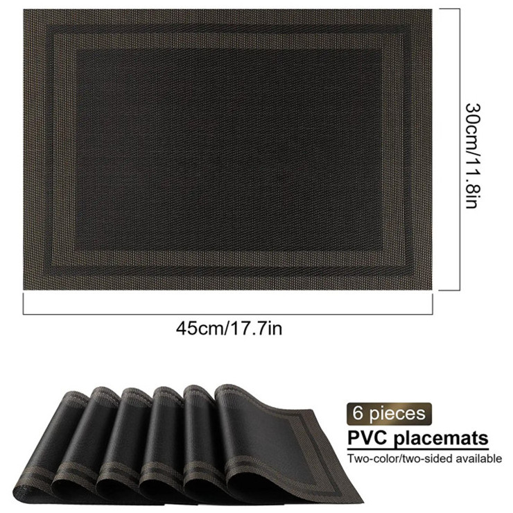 RTS High quality PVC table mats set for restaurant hotel plastic woven placemat dinner dining plate dish mat