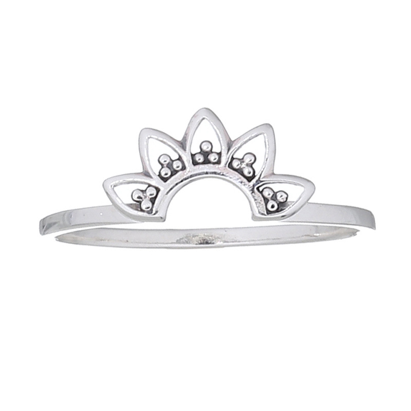 Bohemian Tribal Lotus Blossom Flower Ring 925 Silver Thailand Manufacturer Wholesale Jewelry