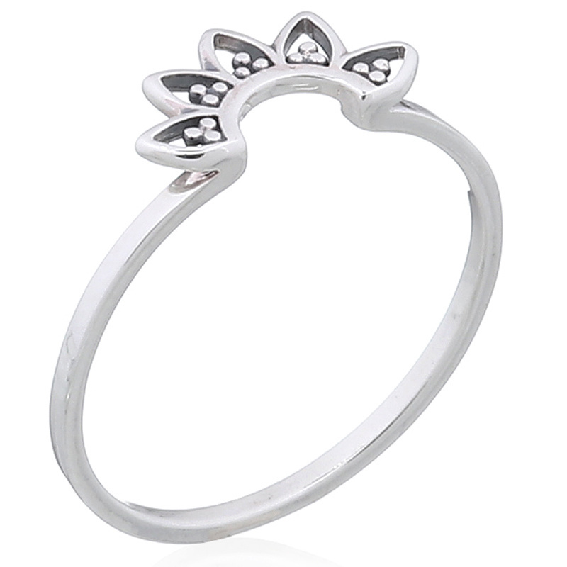 Bohemian Tribal Lotus Blossom Flower Ring 925 Silver Thailand Manufacturer Wholesale Jewelry