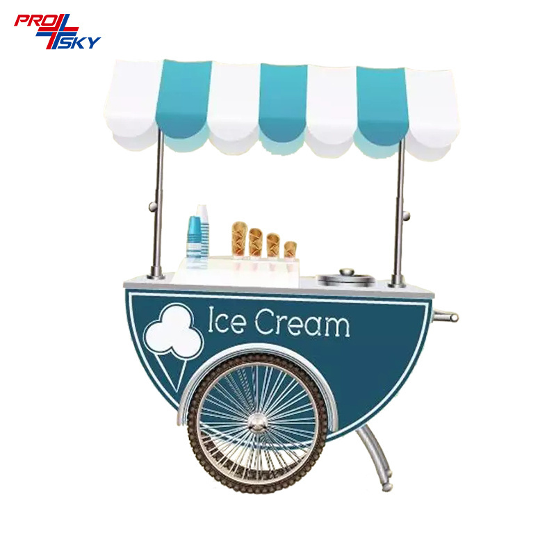 Prosky Bigger Freezer Bike Ice Cream Cart Bicycle For Sale Vending Coconut Express Cart Push