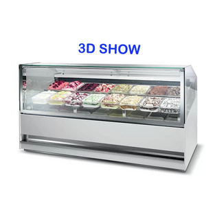 Prosky Cheap Price 3DShow Gelato showcase Cabinet Ice Cream Gelato Display Freezer