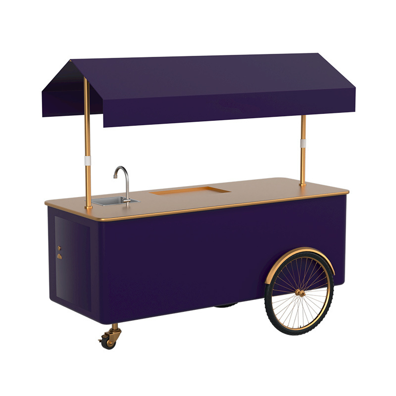 Custom Mini Remolques Mobile Fiberglass Food Trailer Cheap Hot Dog gelato Cart With Grill And Deep Fryer