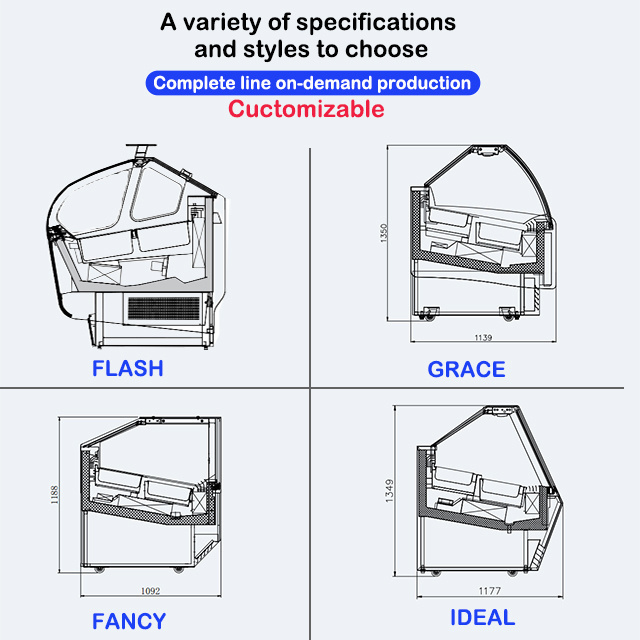 PROSKY Commercial Sliding Door Table Top Ice Cream Display Freezer