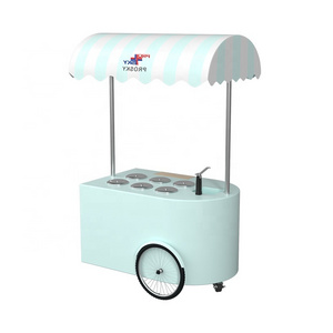 Cartoon Mobile French Fries Hot Dog Fryer Food Cart With Umbrella