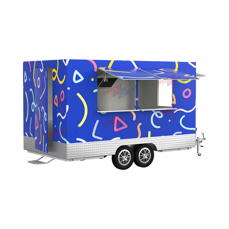 Prosky Customize Towable Remorque Food Truck Pizza Oven Street Slush Churros Fast Food Trailer