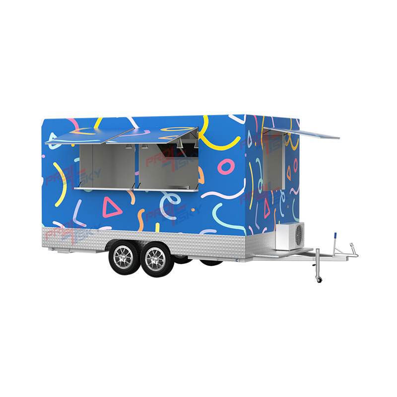 Prosky Concession Mini Hot Dog Cart Coffee Bar Trailer Mexican Ice Cream Car Mobile Camion Pizza Burger Fast Food Truck For Sale