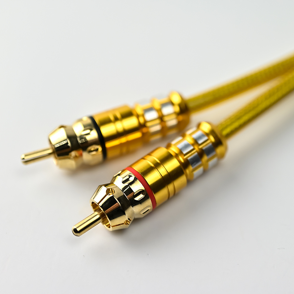 High quality Bare Copper AV Wire Car Audio RCA Cable 3.5mm Male to Male RCA Cable 100% OFC Wires Car Audio RCA Cable