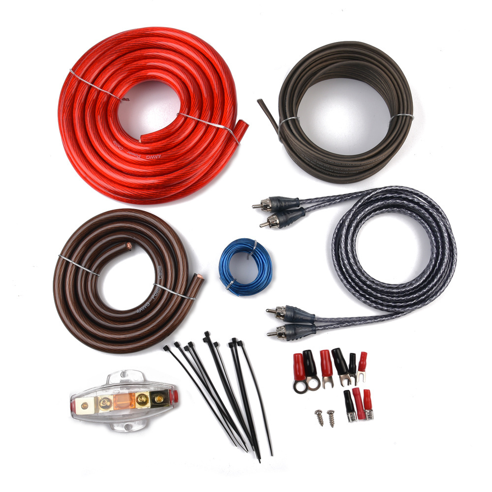 High Quality Subwoofer Amp Wire Kit Car Audio OFC 4 AWG Amplifier Install Wiring Kit Car Audio Speaker Amp Wiring Kit