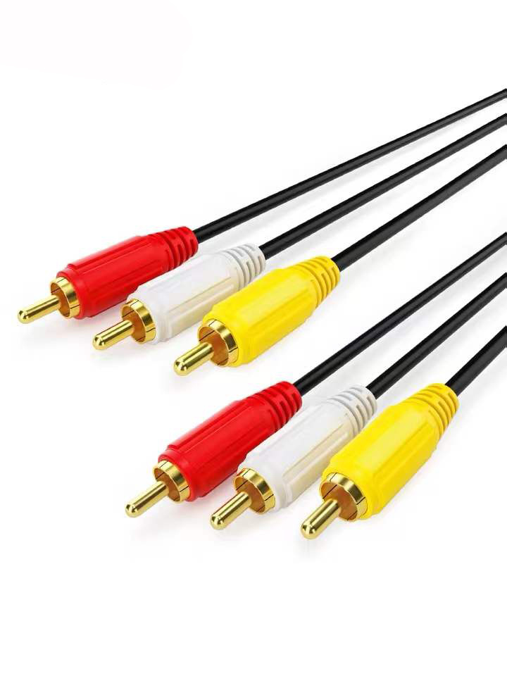 Custom Audio Video 3RCA to 3RCA Cable Gold Plated 3 Rca Male to 3 Rca Male Audio Video Extension Cable 3RCA Audio Cable