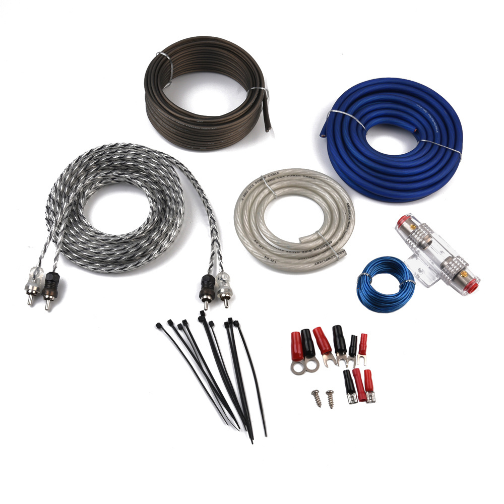 High Quality Subwoofer Amp Wire Kit Car Audio OFC 4 AWG Amplifier Install Wiring Kit Car Audio Speaker Amp Wiring Kit