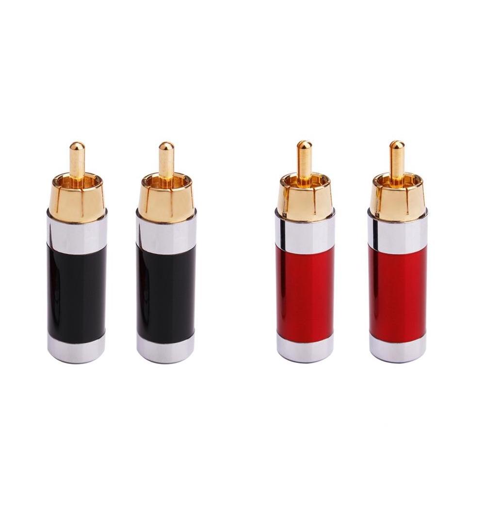 HIFI Headphone Jack Plug Gold-plated Jack 4.4mm 5 Poles Audio Connector Mono 6.35mm Male Audio Video Male Balanced RCA Plug