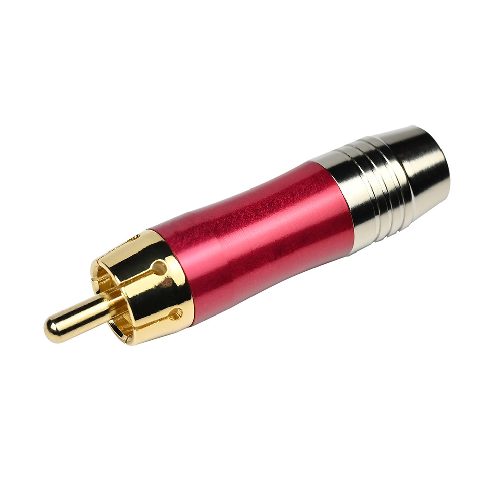 High Quality Gold Plated Rca Jack Connector Gold Plated Professional Speaker Audio Adapter Wire Connector RCA Plug