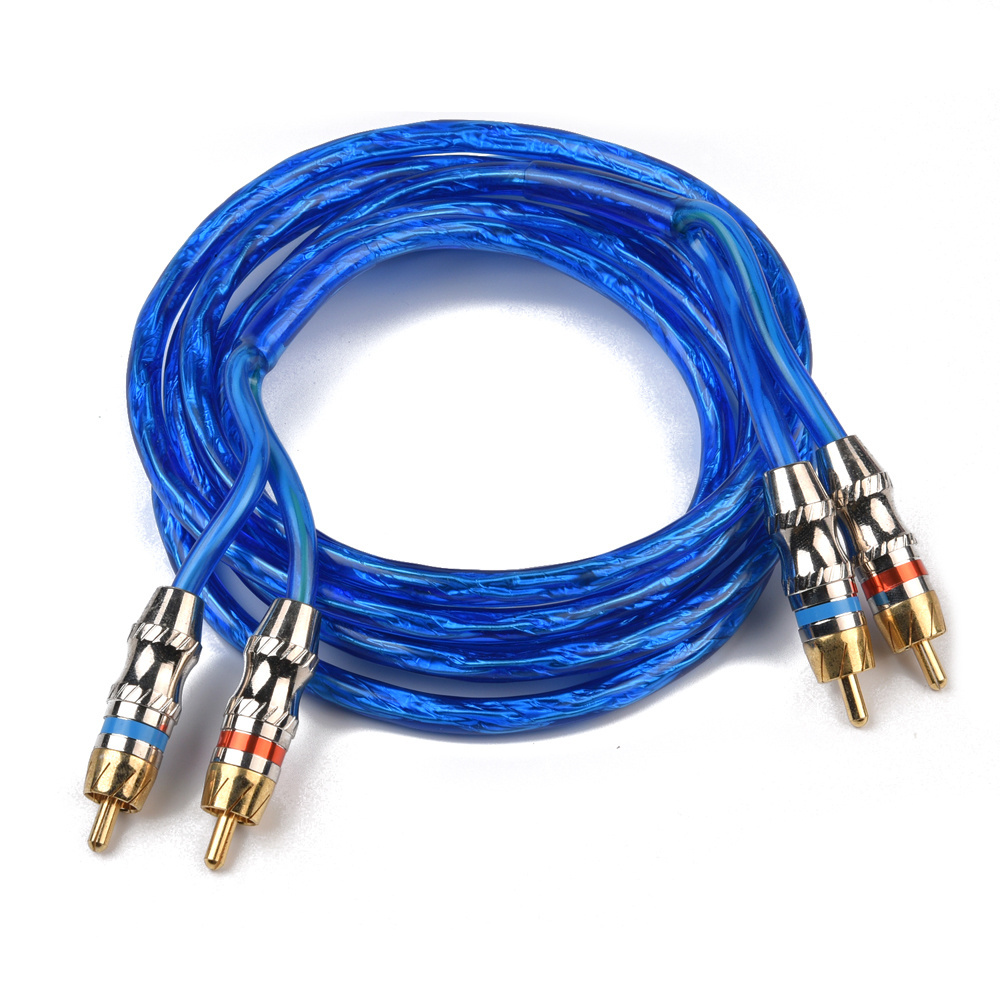 High Quality Rca Audio Cable 2 Rca To 2 Rca 24k Gold Plated Oxygen Free Shielded Male To Male Audio Cable