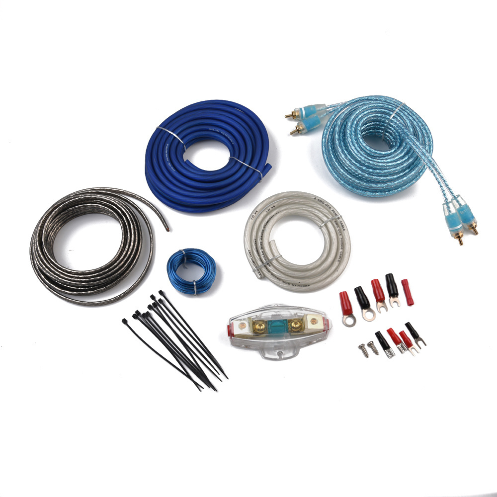 Custom Car Audio Subwoofer Amp Wire Kits 0 Gauge Amplifier Wiring Kit Auto Car Audio OFC 4 AWG Amplifier Install Wiring Kit