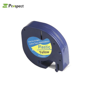 Prospec label tape 91202 12mm*4m Black on Yellow Compatible Adhesive Thermal Plastic Label Tape 91202 for DYMO Printer