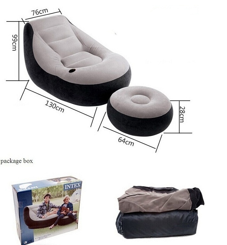 Wholesale intex 68564 indoor outdoor PVC flocking inflatable bedroom leisure legless inflatable sofa