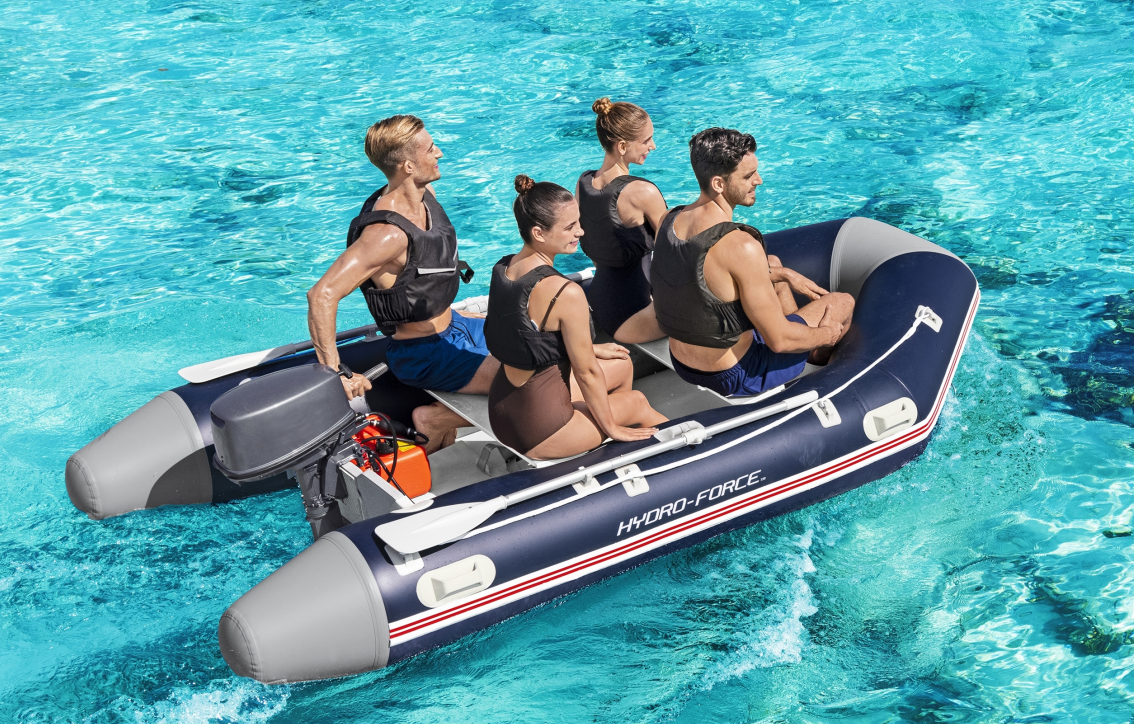 Bestway 65049 Mirovia Pro Outdoor Rowing Rafting Inflatable water Boat with air hand pump Lake river sea Boats set