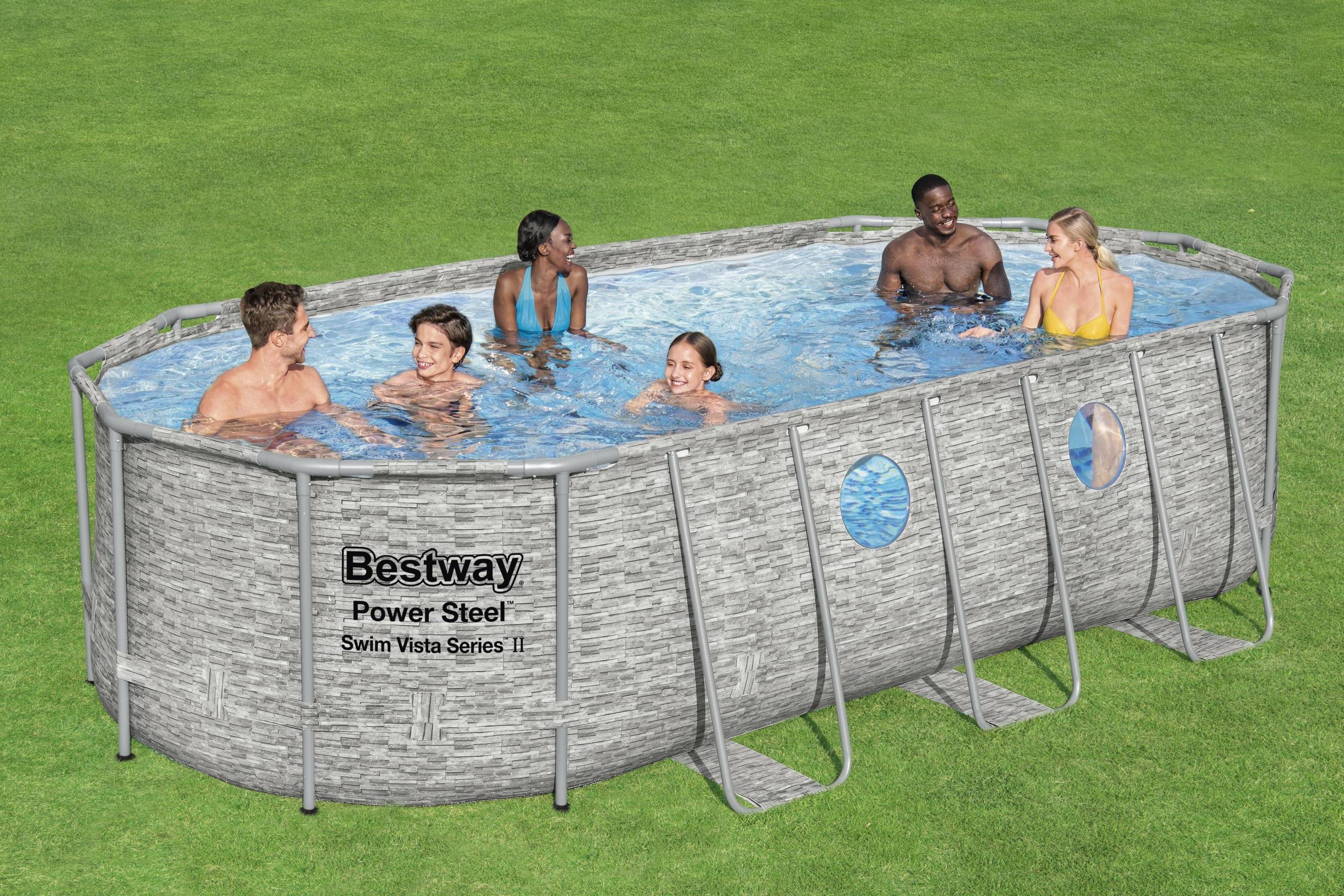 Bestway 56716 Power Steel Pool Above Ground Albercas for Adults