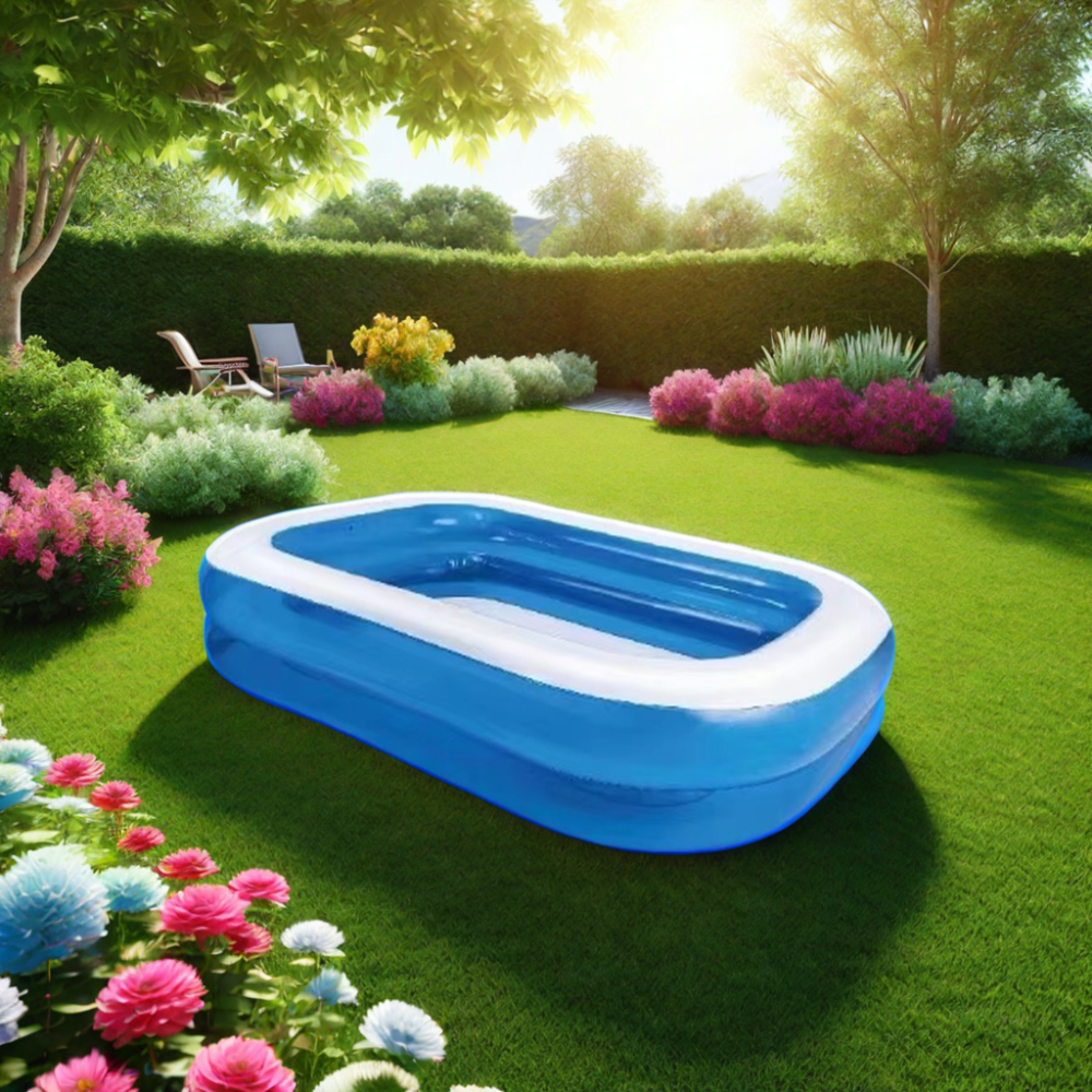 Hot Sale Customized Large 200*150*51cm PVC Inflatable two ring above Ground Swimming Pool for Kids for Outdoor Fun