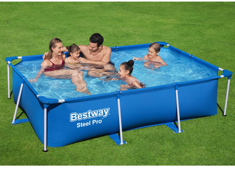 Best way 56403 piscina pvc material family fun removable outdoor portable rectangular swimming pool for adults