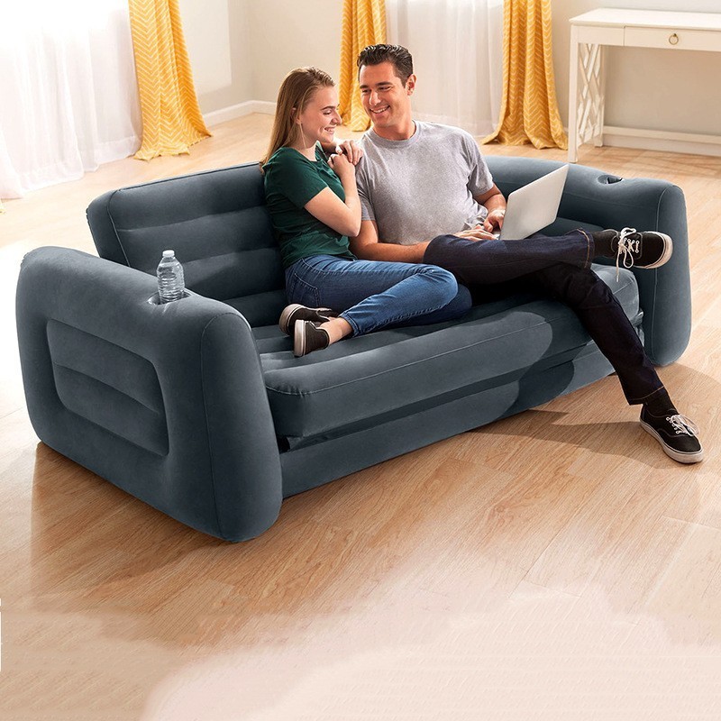 Intex 66552 High quality Inflatable fold Double Person Square Modern Air Sofa Chair Furniture Living Room Sofa