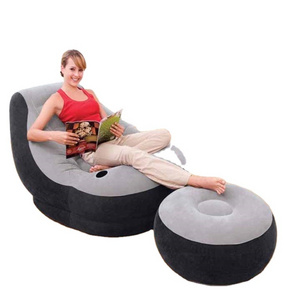 Wholesale intex 68564 indoor outdoor PVC flocking inflatable bedroom leisure legless inflatable sofa