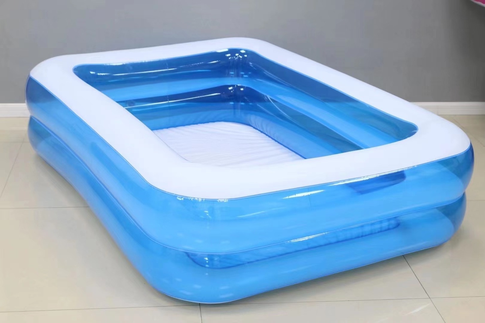 Hot Sale Customized Large 200*150*51cm PVC Inflatable two ring above Ground Swimming Pool for Kids for Outdoor Fun