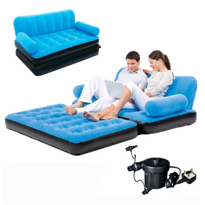 Bestway 67356 74" x 60" x 25" floding sofa chair inflatable flocked sofa 2 seater bed bedroom sofa